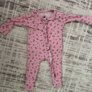 Charming Pink Floral Kids Footie